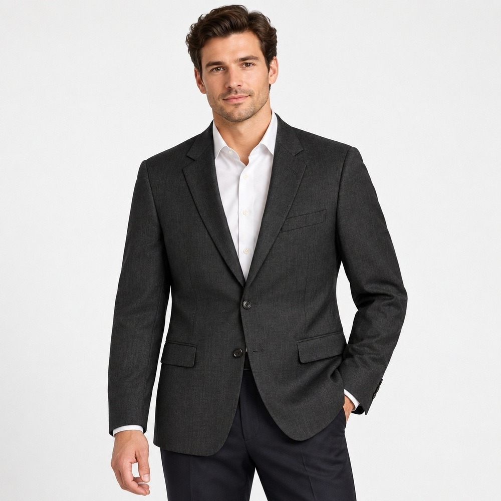 Brooks Brothers 1818 Fitzgerald 40R Charcoal 100% Wool Blazer Italy Fabric USA